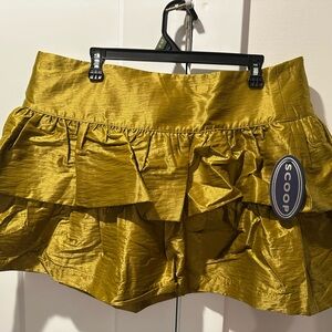 Scoop Gold Ruffle Tiered Mini Skirt